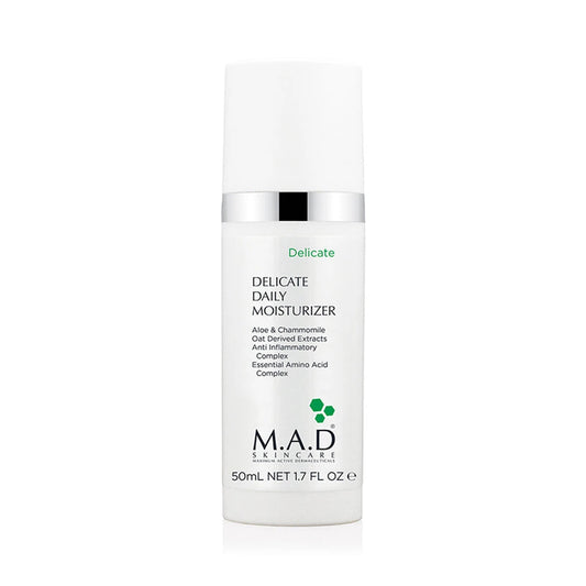 M.A.D Delicate Daily Moisturizer – Gentle Hydrating Cream for Sensitive Skin – 50 ml
مرطب  اليومي للبشرة الحساسة – كريم ترطيب لطيف للبشرة الحساسة – 50 مل