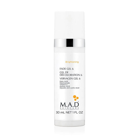 M.A.D Brightening Fade Gel 6 – Dark Spot Corrector and Brightening Treatment – 30 ml
جل M.A.D للتفتيح وتقليل التصبغات رقم 6 – علاج للبقع الداكنة والتفتيح – 30 مل