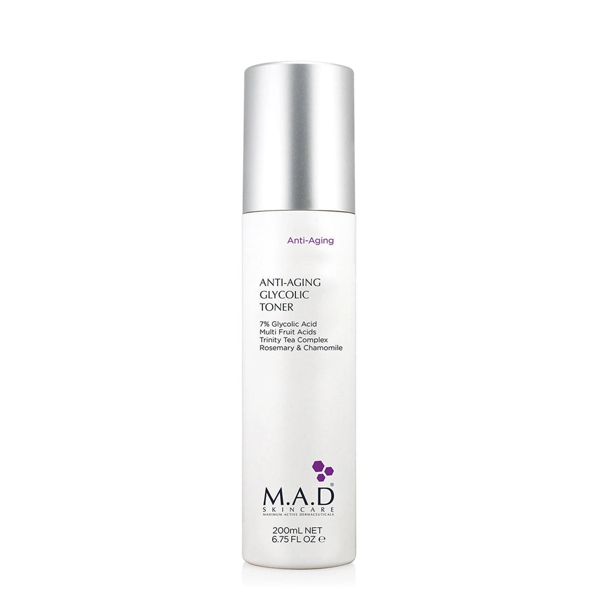 M.A.D Anti-Aging Glycolic Toner – Gentle Exfoliating Facial Toner – 200 ml
تونر M.A.D المقاوم لعلامات التقدم بالعمر بحمض الجليكوليك – تونر مقشر لطيف – 200 مل