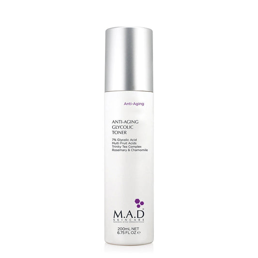 M.A.D Anti-Aging Glycolic Toner – Gentle Exfoliating Facial Toner – 200 ml
تونر M.A.D المقاوم لعلامات التقدم بالعمر بحمض الجليكوليك – تونر مقشر لطيف – 200 مل