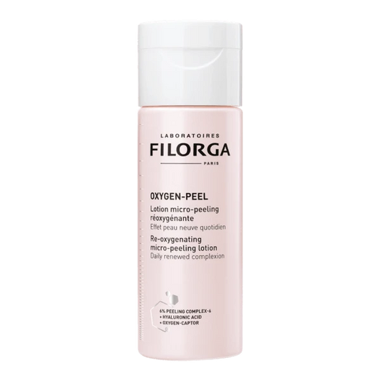 Filorga Oxygen-Peel Re-Oxygenating Micro-Peeling Lotion – Daily Exfoliating Toner – 150ml
لوشن فيلورجا أوكسيجين-بيل – تقشير يومي وتنشيط بالأوكسجين – 150 مل