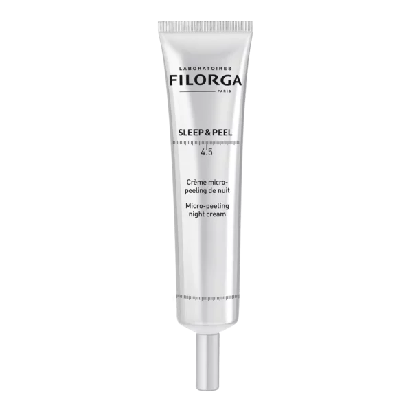 Filorga Sleep & Peel 4.5 Night Cream – Micro-Peeling Exfoliator for Smooth Radiant Skin – 40ml
كريم فيلورجا سليب آند بيل 4.5 – تقشير لطيف ليلي – 40 مل