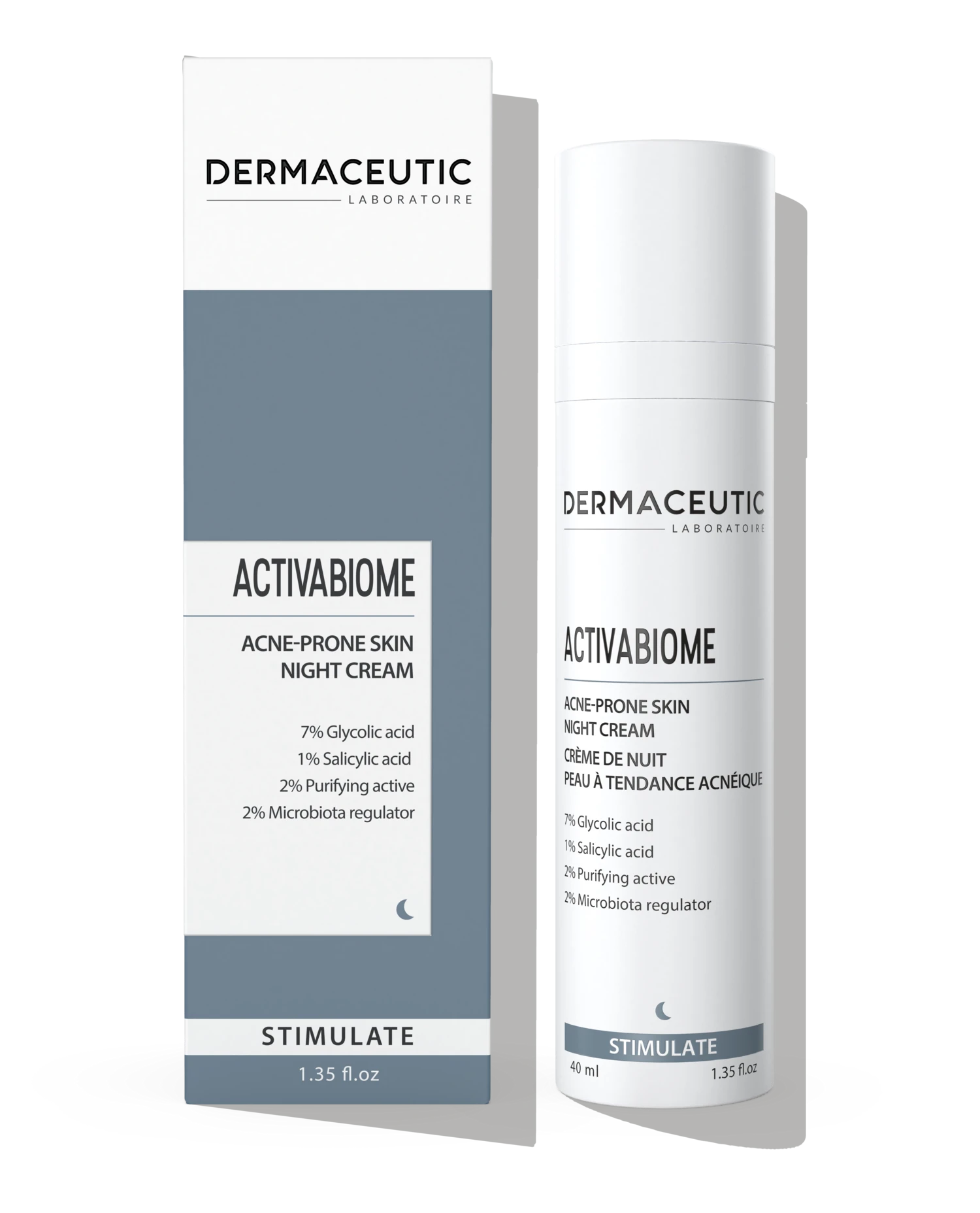 Dermaceutic Activabiome – Microbiome Repair Cream for Sensitive or Treated Skin – 40ml
كريم ديرماسيوتيك أكتيفابايوم – توازن الميكروبيوم وتهدئة البشرة الحساسة – 40 مل