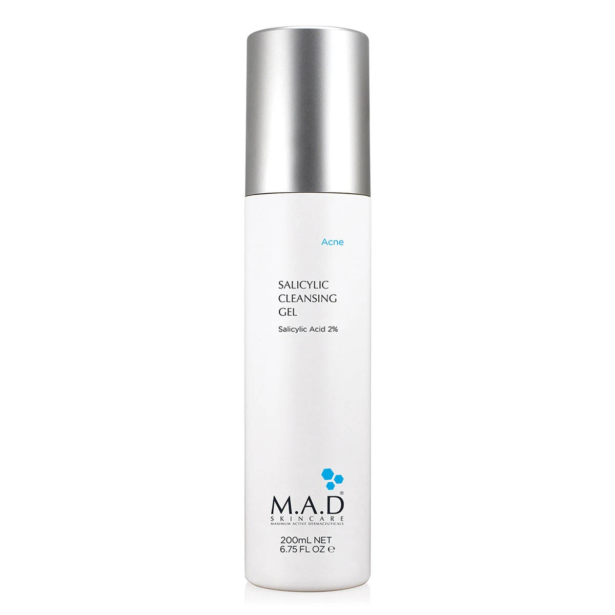 M.A.D Acne Salicylic Cleansing Gel – Deep Pore Cleanser – 200 ml
جل منظف  بحمض الساليسيليك – تنظيف المسام بعمق – 200 مل