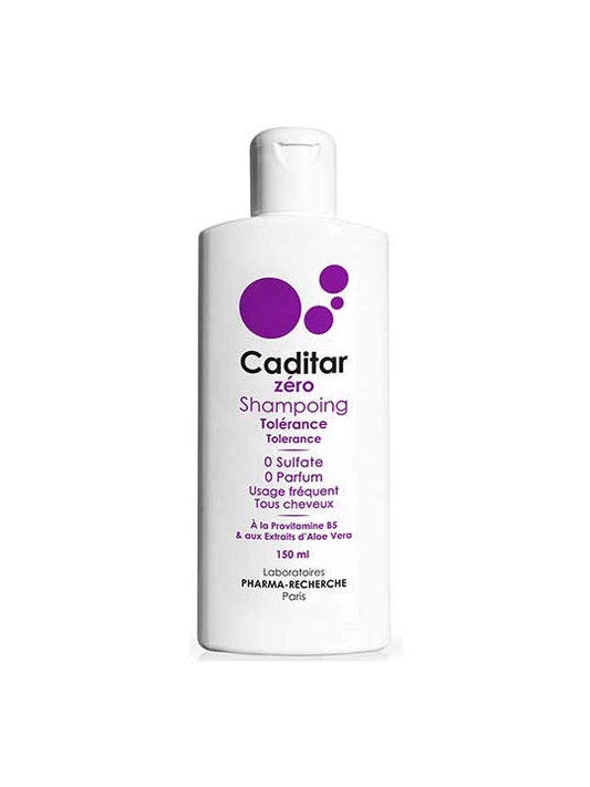 Caditar zero shampoo bottle on a white background