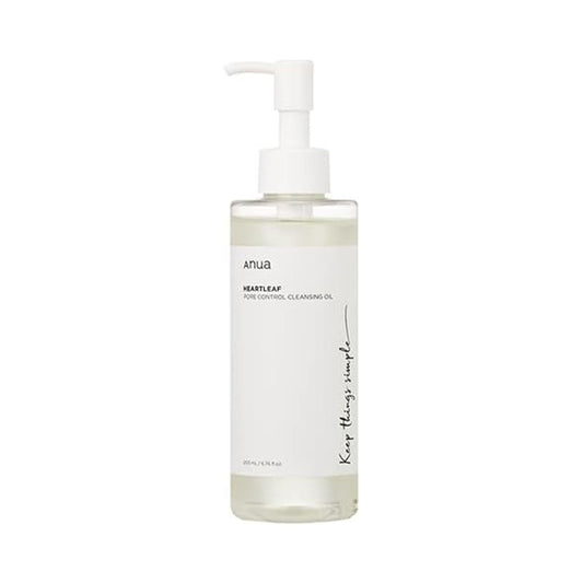 ANUA Heartleaf Pore Control Cleansing Oil 200ml للتحكم بالمسام – مزيل مكياج لطيف ومنظف للبشرة