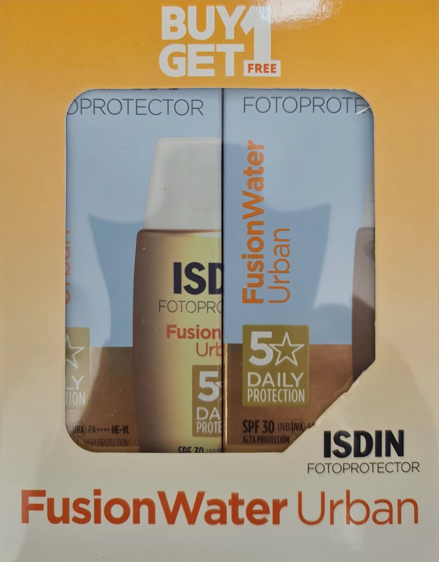 ISDIN Fusion Water Urban SPF 30 – Daily Sunscreen for City Protection
إسدين فيوجن ووتر أوربان  واقي شمس يومي للحماية من ملوثات المدينة


