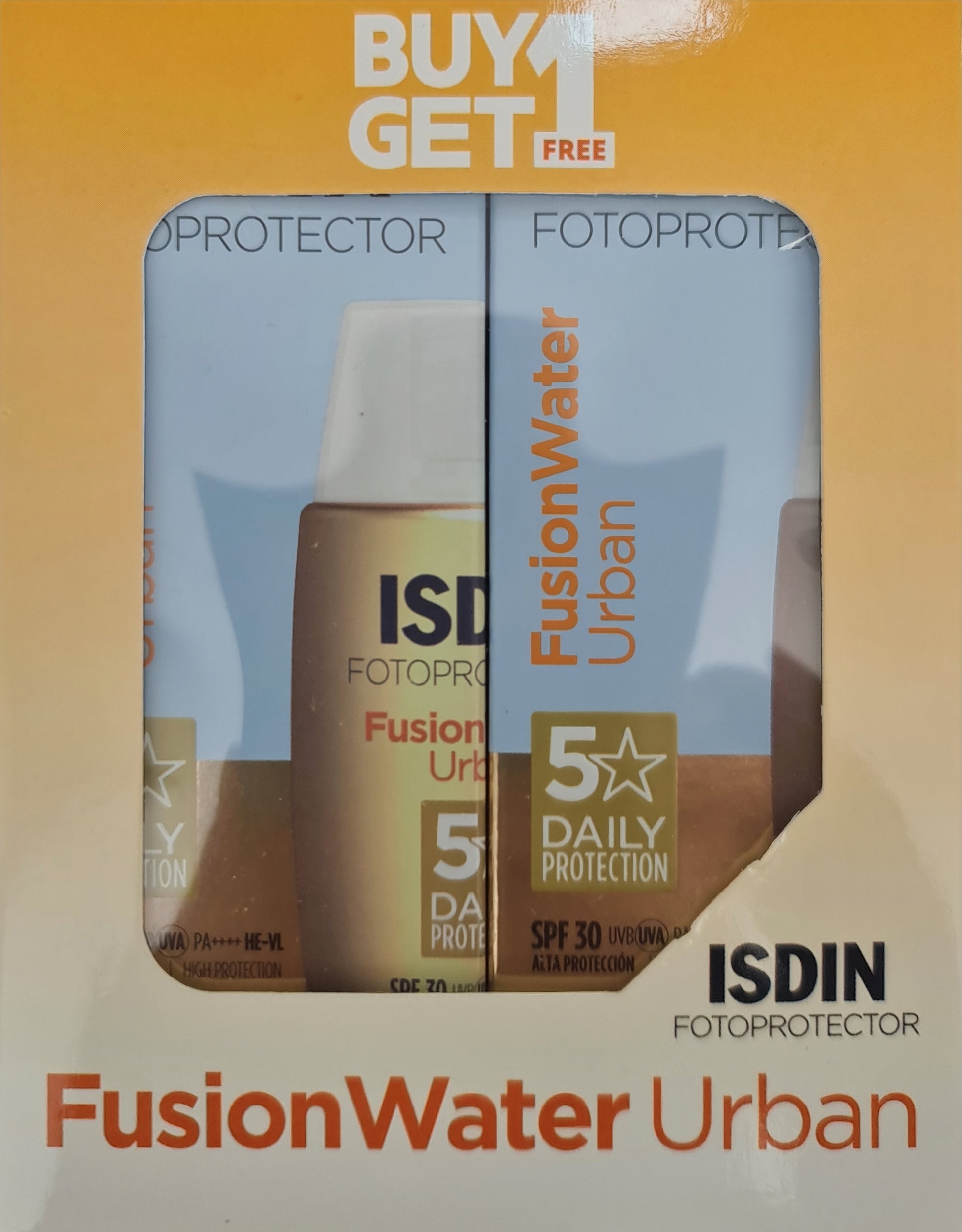 ISDIN Fusion Water Urban SPF 30 – Daily Sunscreen for City Protection
إسدين فيوجن ووتر أوربان  واقي شمس يومي للحماية من ملوثات المدينة


