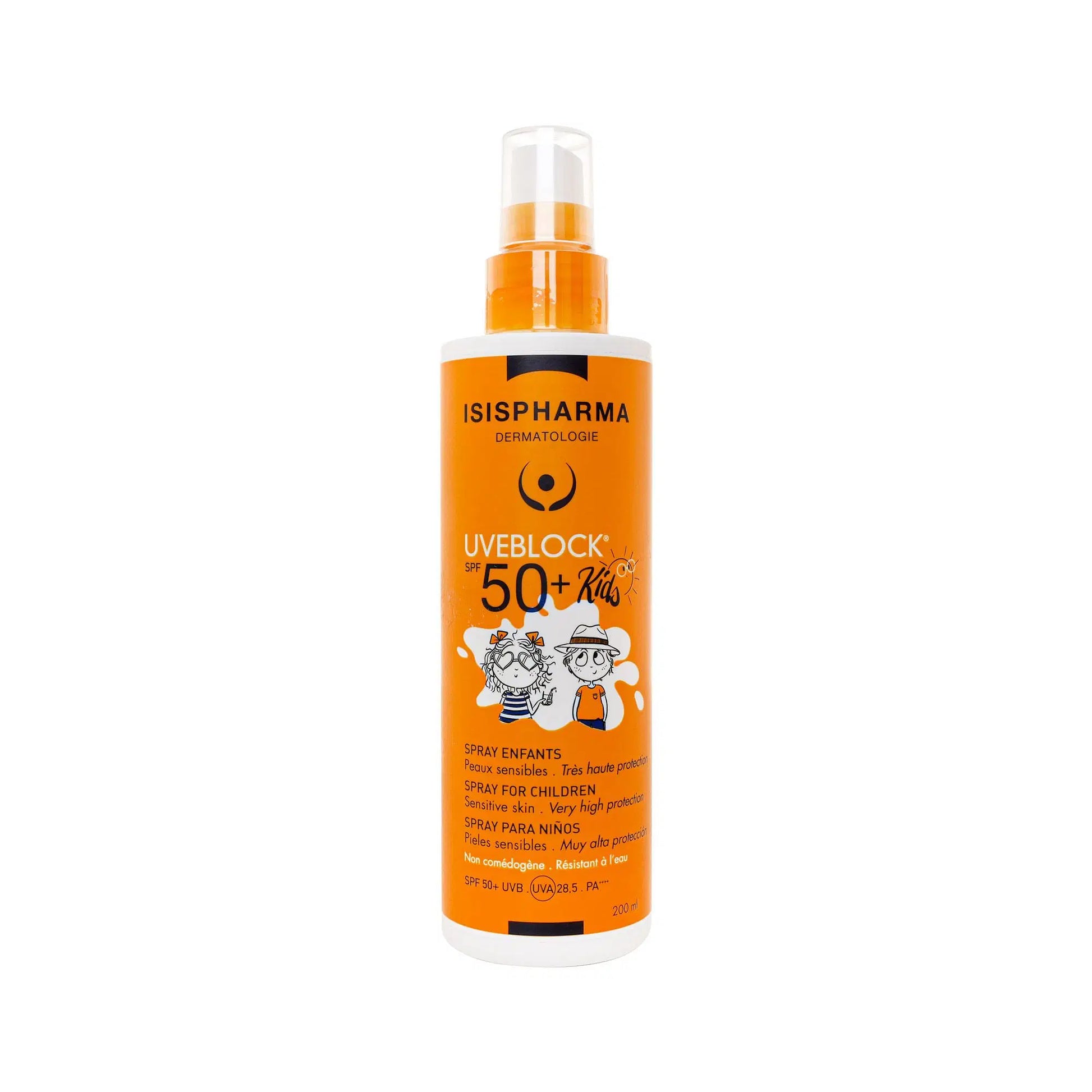 Uveblock SPF50+ Spray Kids – children’s sunscreen bottle Uveblock SPF50+ سبراي – حماية لطيفة لبشرة الأطفال الحساسة


