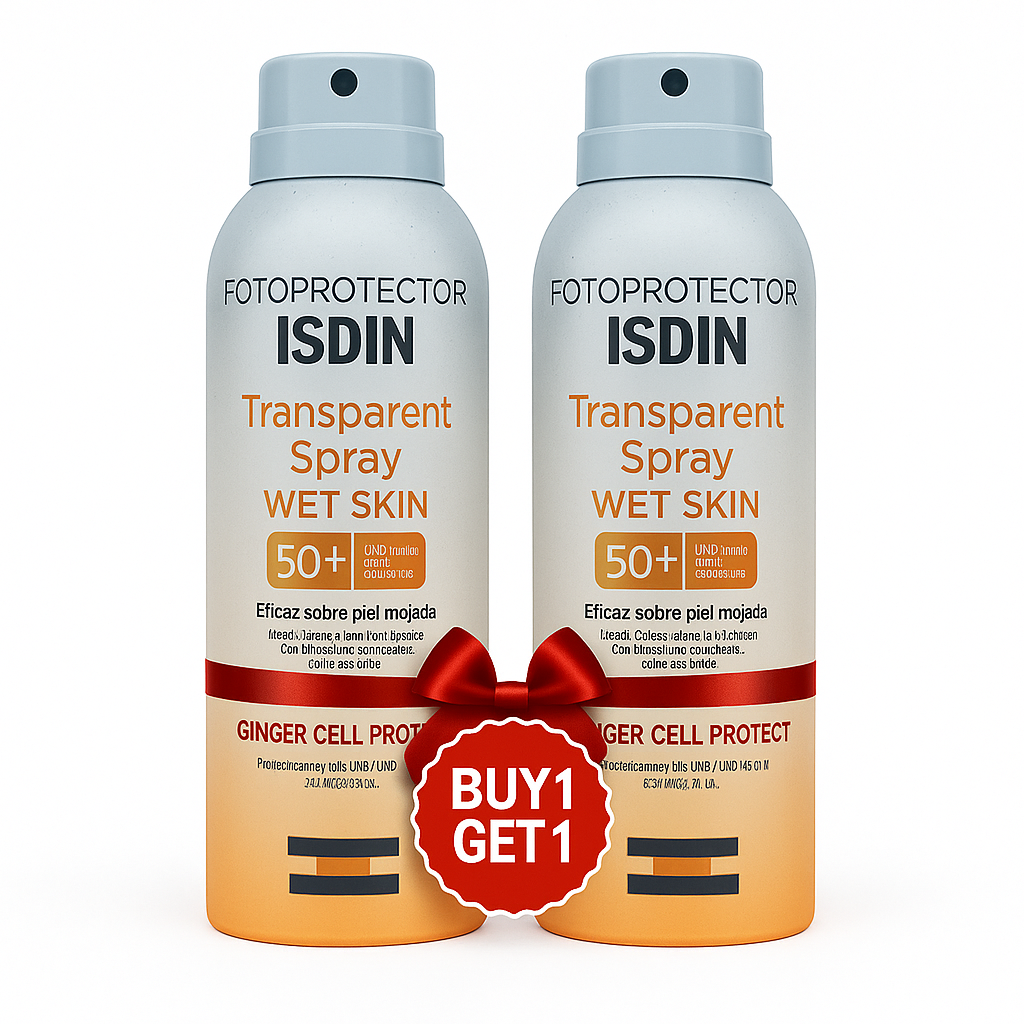 ISDIN Transparent Spray SPF 50 for Wet Skin – 250ml Sun Protection Spray
إسدين سبراي شفاف  للبشرة المبللة – واقي شمس 250 مل



