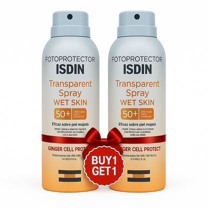 ISDIN Transparent Spray SPF 50 for Wet Skin – 250ml Sun Protection Spray
إسدين سبراي شفاف  للبشرة المبللة – واقي شمس 250 مل


