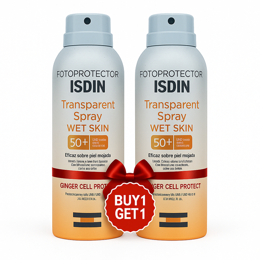 ISDIN Transparent Spray SPF 50 for Wet Skin – 250ml Sun Protection Spray
إسدين سبراي شفاف  للبشرة المبللة – واقي شمس 250 مل


