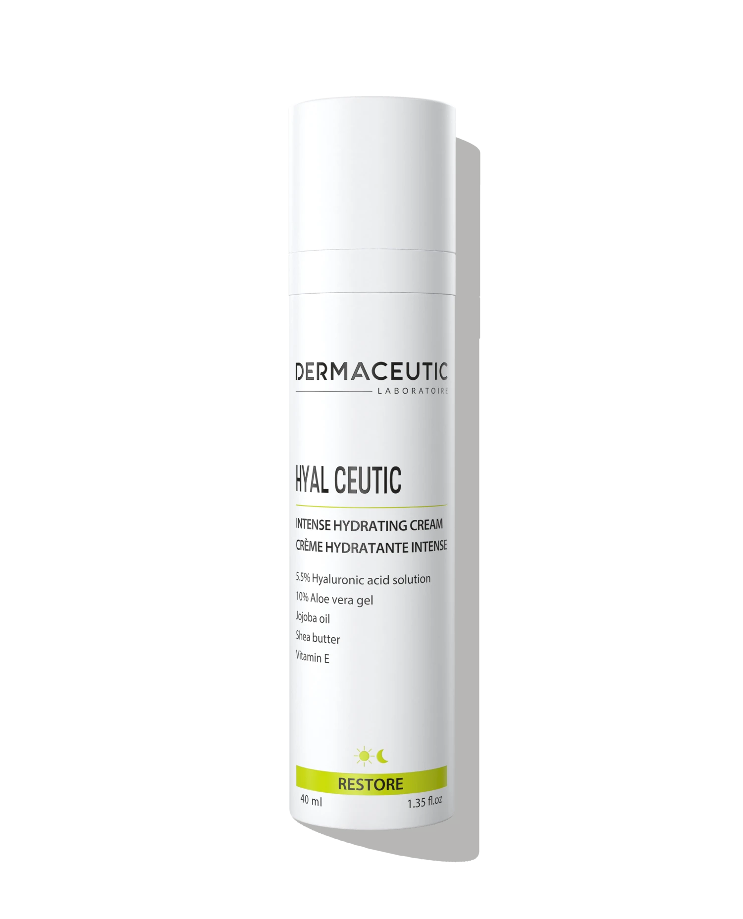 Dermaceutic Hyal Ceutic – Intense Hydration Cream with Hyaluronic Acid and Antioxidants – 40ml

كريم هيال سيوتيك من ديرماسيوتيك – ترطيب مكثف بحمض الهيالورونيك ومضادات الأكسدة – 40 مل