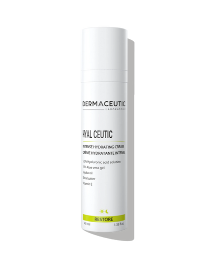 Dermaceutic Hyal Ceutic – Intense Hydration Cream with Hyaluronic Acid and Antioxidants – 40ml

كريم هيال سيوتيك من ديرماسيوتيك – ترطيب مكثف بحمض الهيالورونيك ومضادات الأكسدة – 40 مل
