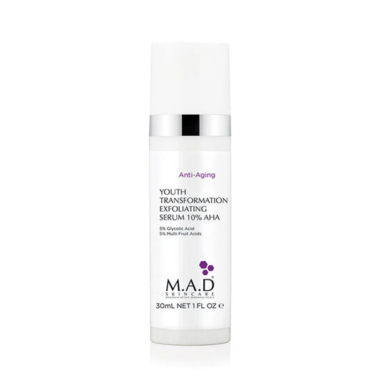 M.A.D Anti-Aging Youth Transformation Exfoliating Serum 10% AHA – Skin Renewing Serum – 30 ml
سيروم  المقشر المحوِّل للشباب بحمض AHA 10% – سيروم مجدد للبشرة – 30 مل


