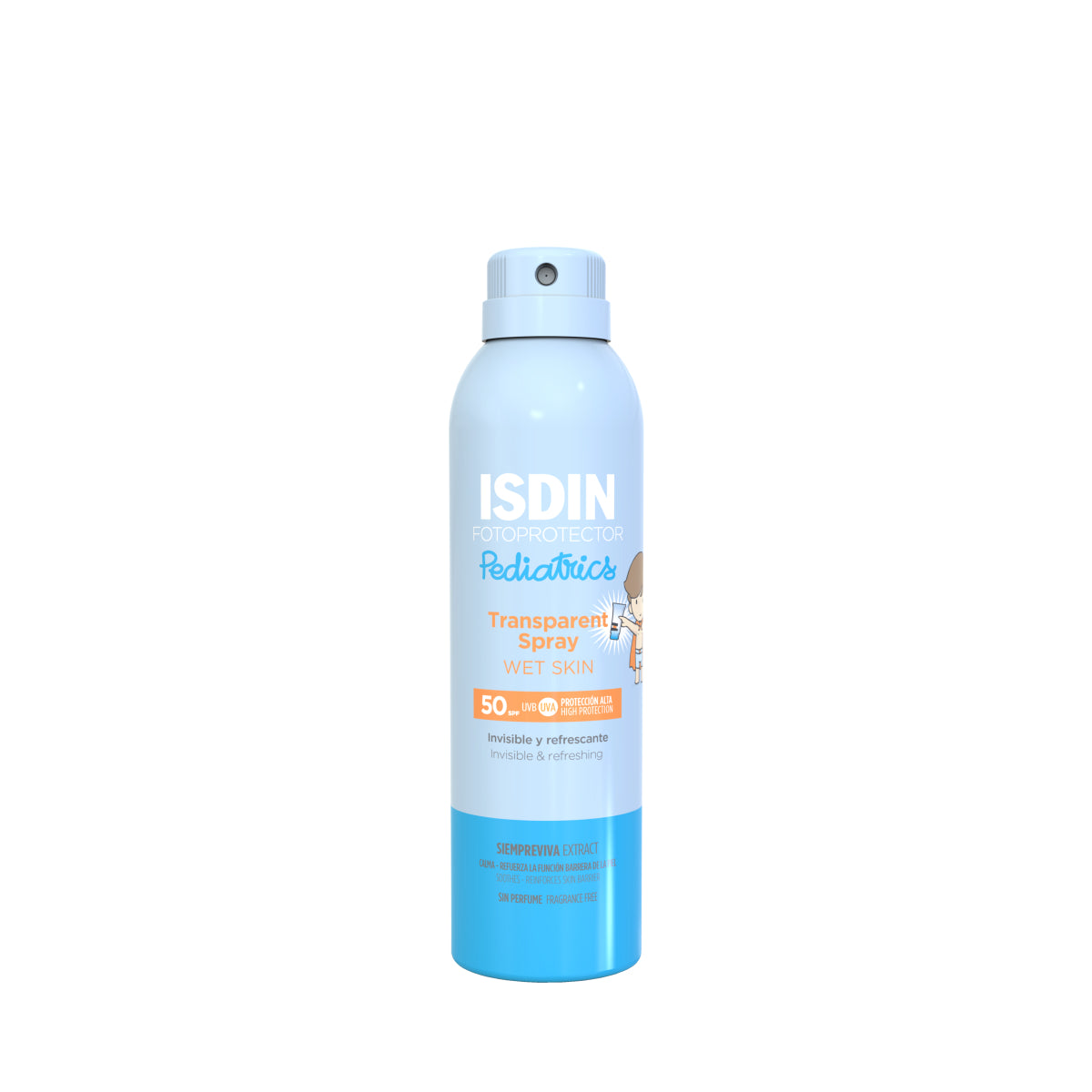 ISDIN Transparent Spray for Kids SPF 50 – Wet Skin Sunscreen for Children
إسدين سبراي شفاف للأطفال  – واقي شمس للبشرة المبللة


