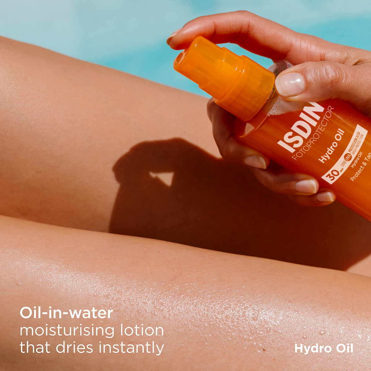 ISDIN Fotoprotector Hydro Oil SPF 30 – Sunscreen and tanning oil in one
إسدين هايدرو أويل SPF 30 – واقي شمس وزيت تسمير في منتج واحد